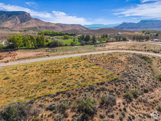 Aerial View of the lot looking southeast (Lot Lines are Estimates Only)