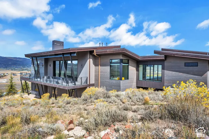 Modern architectural style with a multi-level design