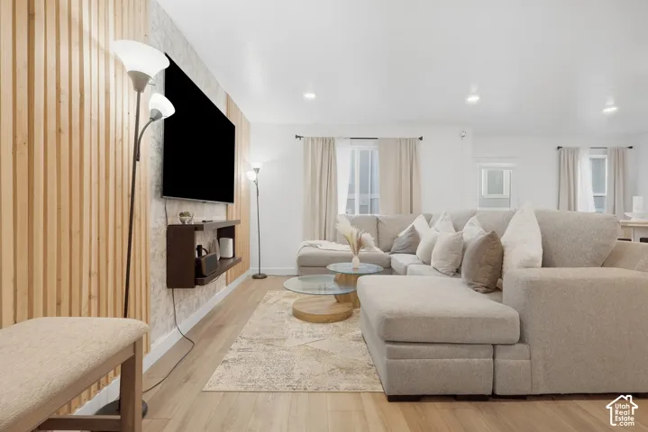 Wood-finish flooring throughout