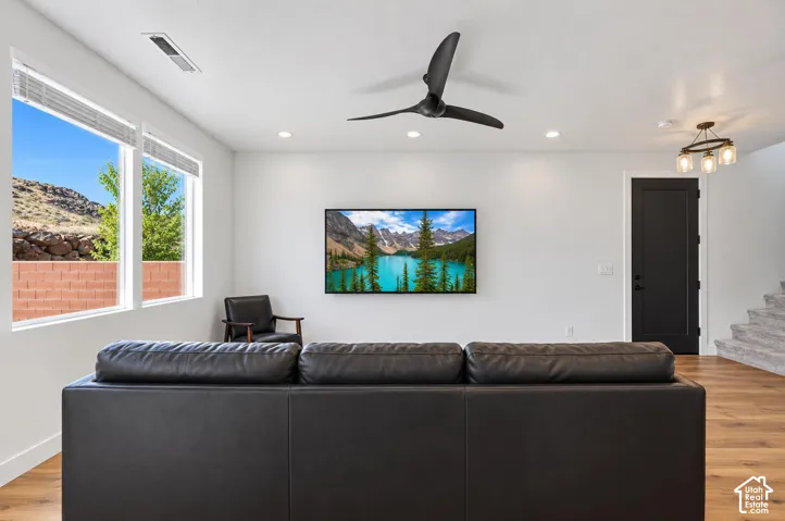 White walls with recessed lighting
