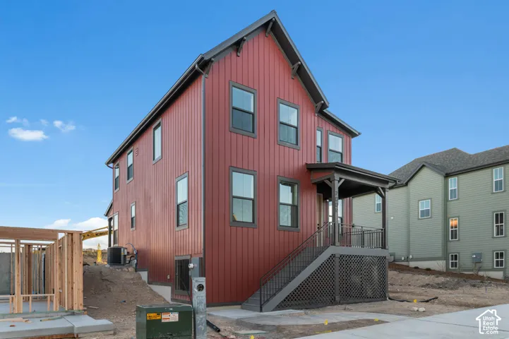 Two-story exterior with vertical siding