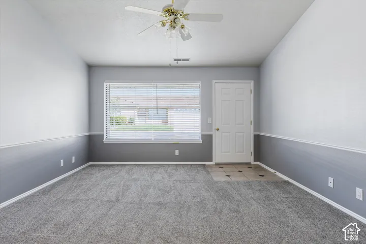Living Area with Fresh Paint and Carpet