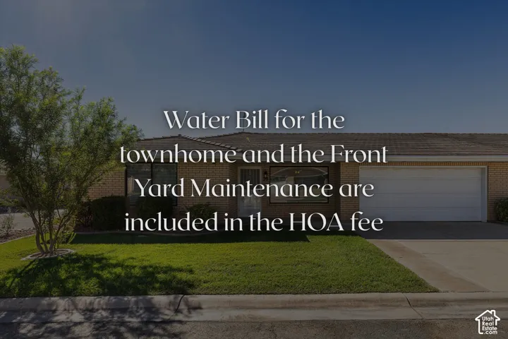 Water Bill & Front Yard Maintenance Included in HOA Fee