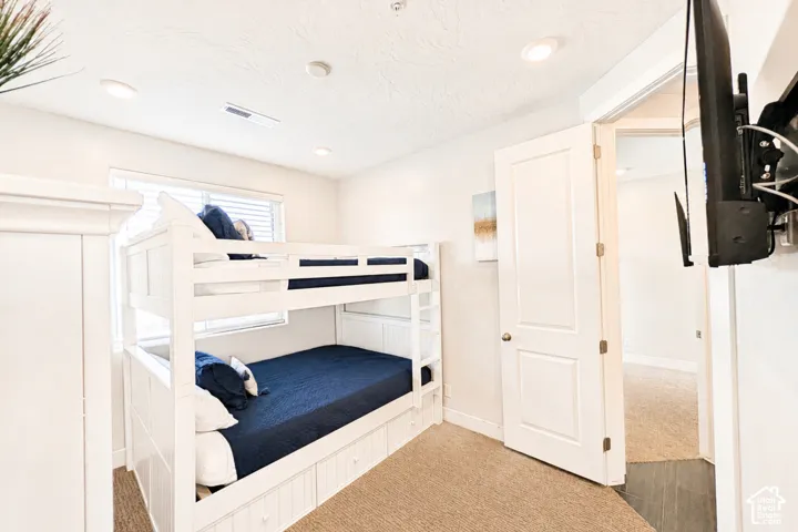Built-in bunk beds with integrated storage drawers
