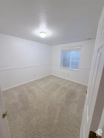 Light-colored wall-to-wall carpeting throughout