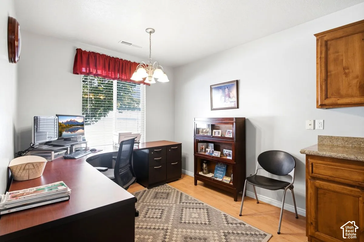 Wood-finish flooring with light-toned walls