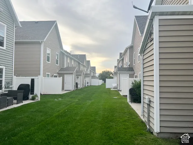 Rear Patio Grassy Areas