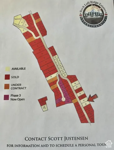Real Estate Plot Map. Illustrating property divisions and current transaction statuses, including available, sold, under contract, and newly released phases