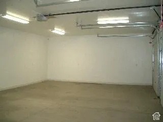 Concrete flooring with fluorescent ceiling lights