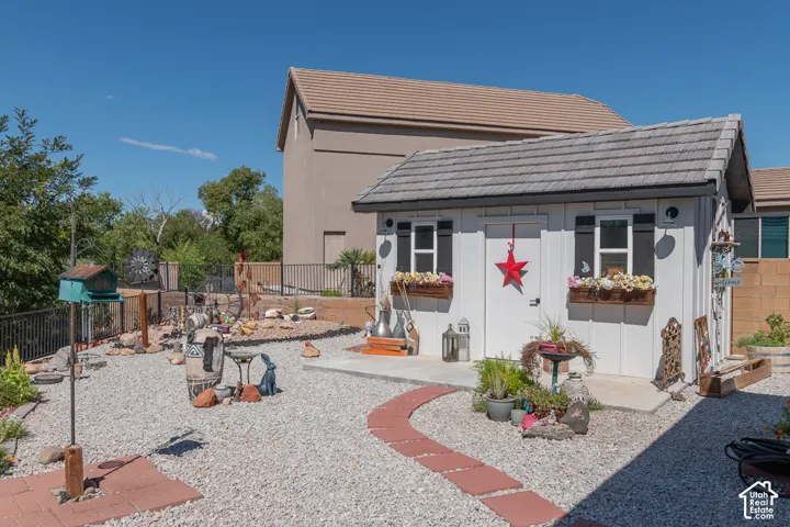 Exterior of the storage shed/workshop