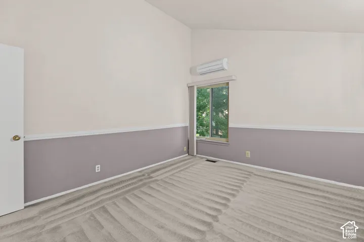 Vaulted ceiling with a neutral paint palette