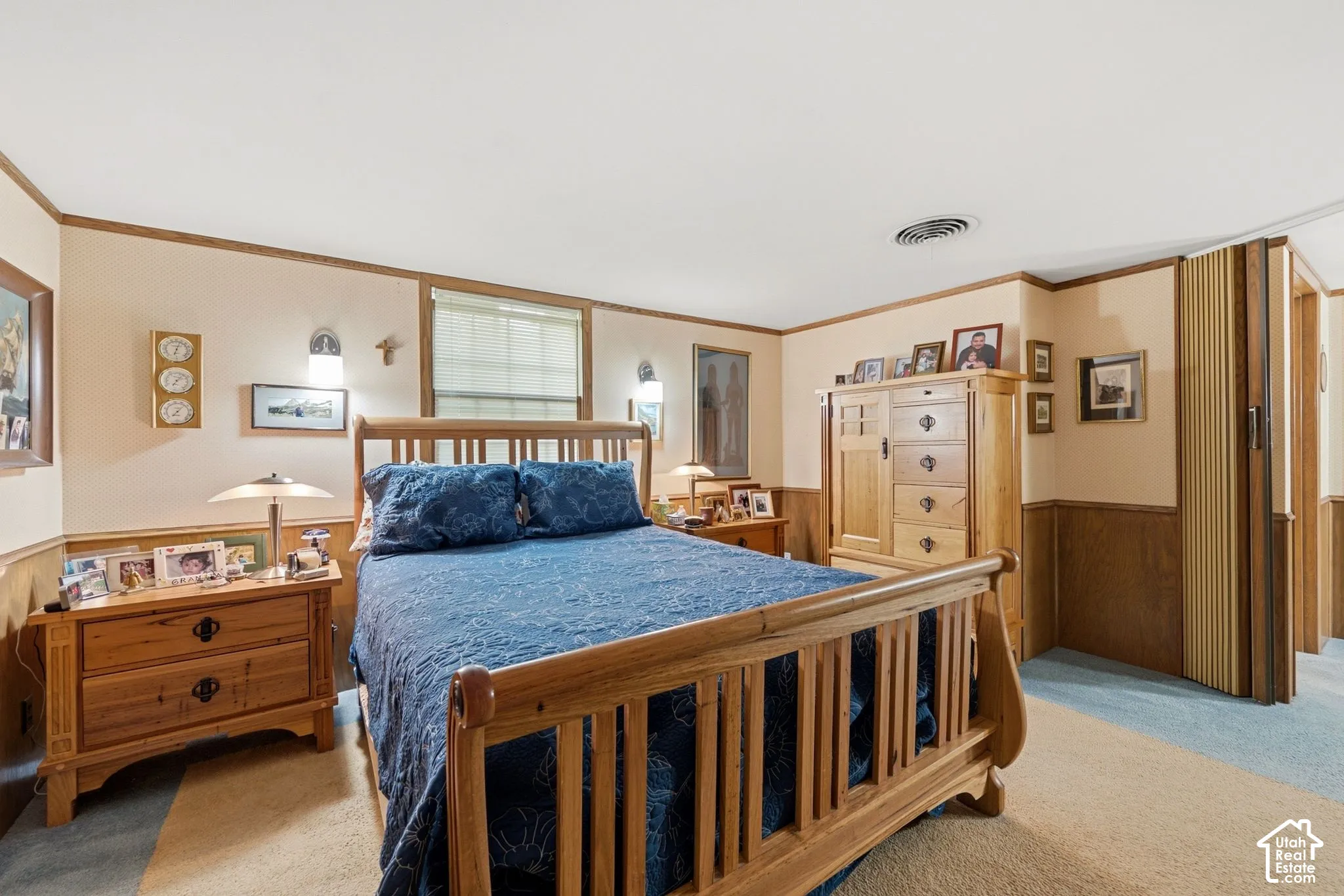 Wood paneling and trim accents