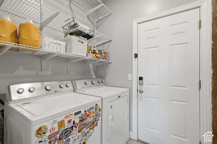 White panel door with smart lock entry
