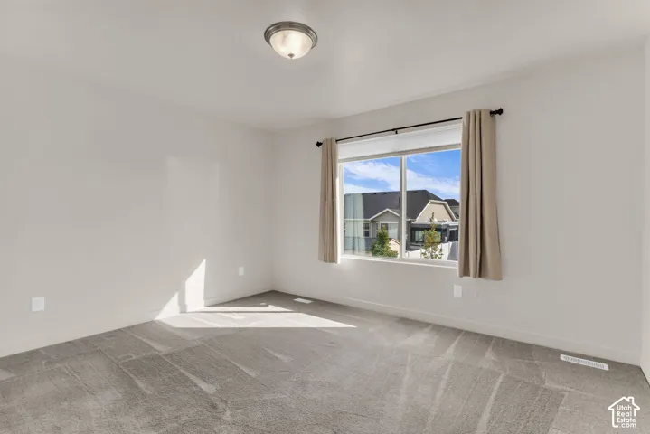 Owner's Suite - Wall-to-wall carpeting with an overhead flush mount light fixture