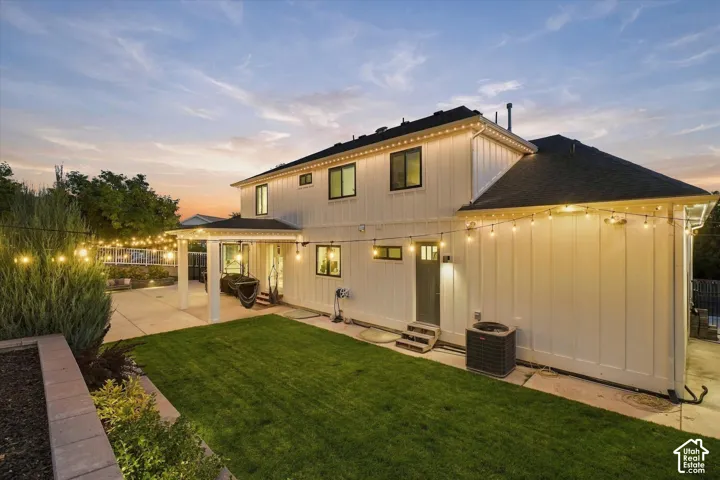White vertical plank siding exterior