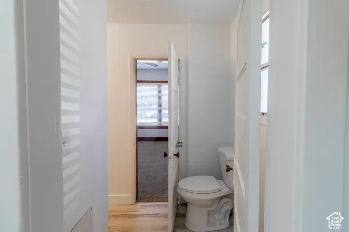 Wood-finish flooring in hallway