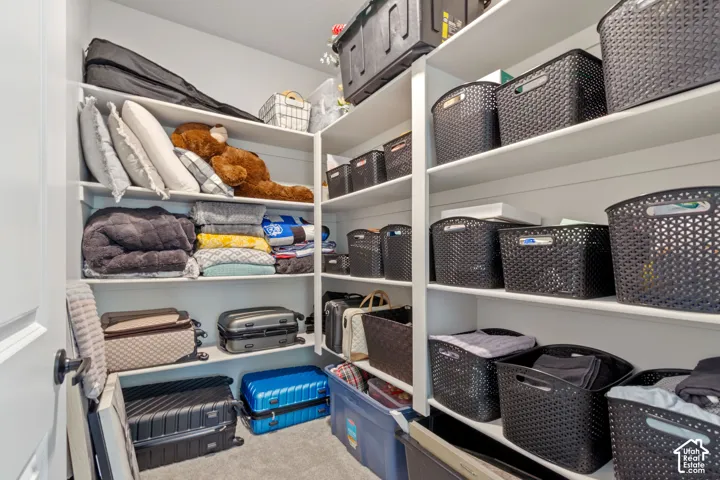 Built-in shelving units with ample storage space