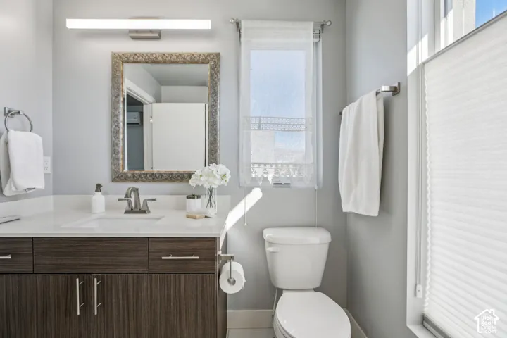 White countertop with integrated sink