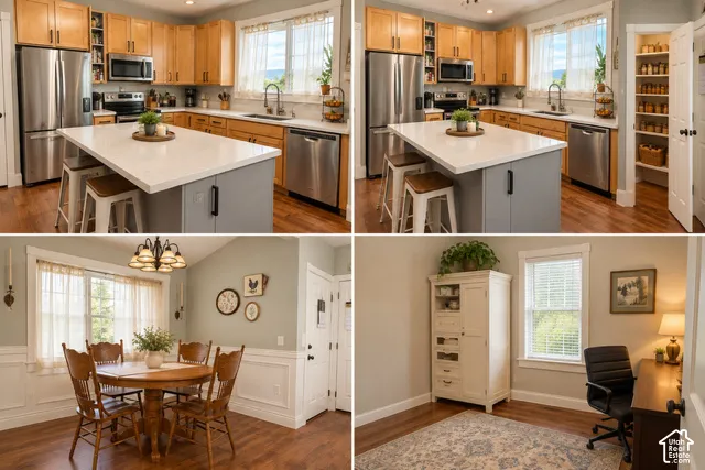 Real Estate Listing Photos. Presenting various interior spaces of the property, including the kitchen, dining area, and an additional room