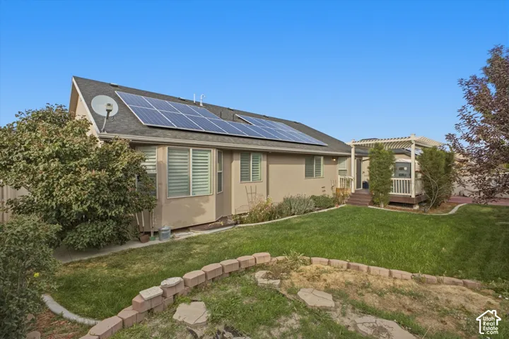 Solar panel array on roof