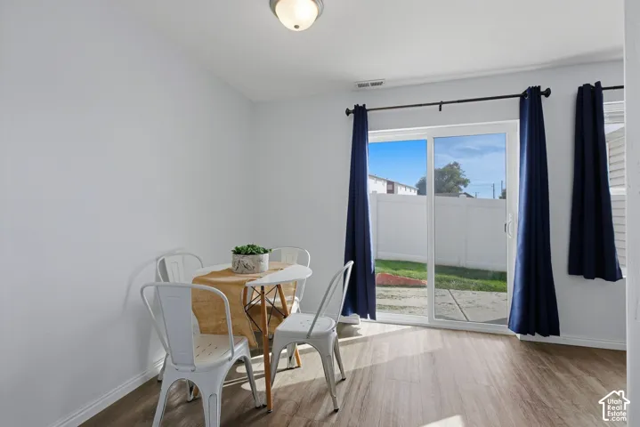 Cozy dining area with direct access to your fenced backyard