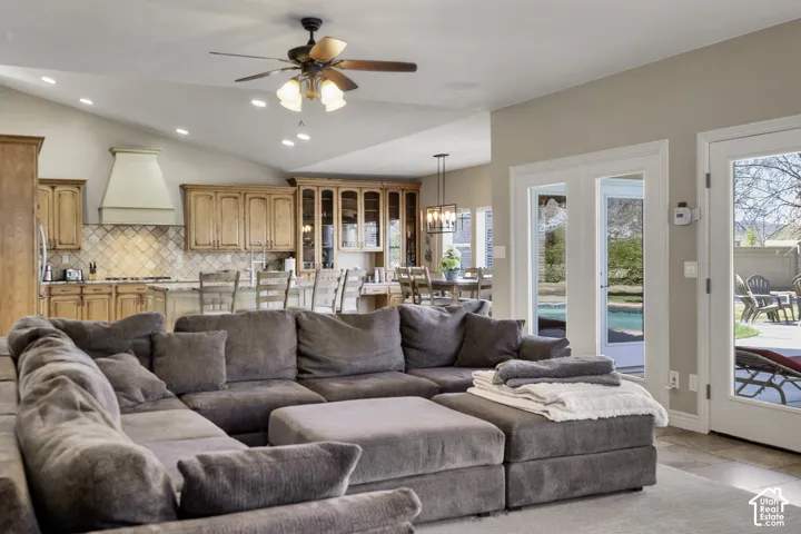 Vaulted ceilings with recessed lighting