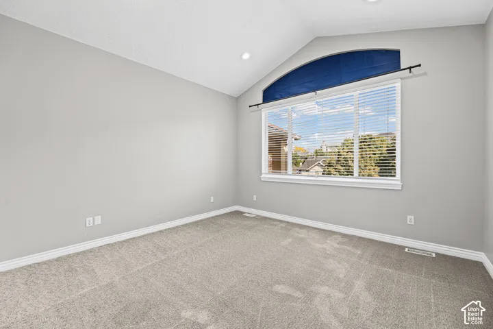 Vaulted ceiling with recessed lighting