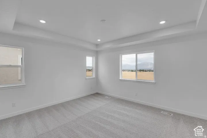 Tray ceiling with recessed lighting