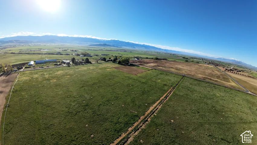 Expansive green fields with distant mountains under a clear sky