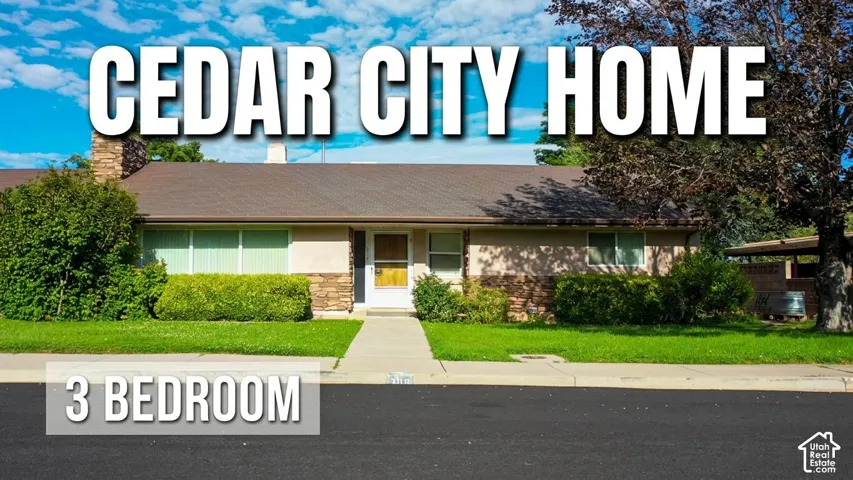 Real Estate Listing Image. Depicting the exterior of a three-bedroom property in Cedar City