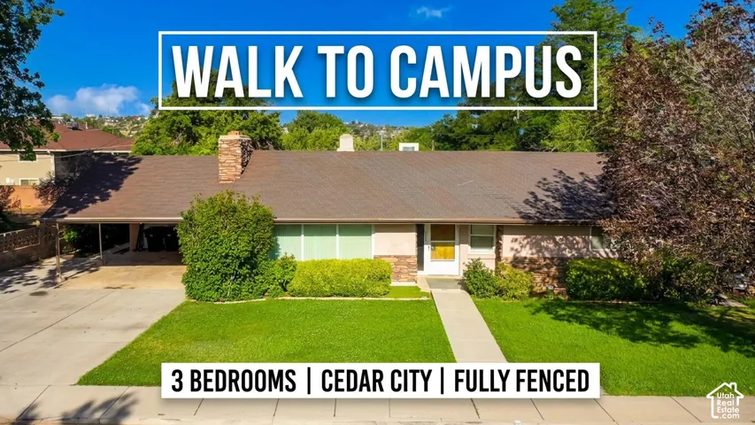 Real Estate Marketing Graphic. Highlighting the property's bedroom count, location, and fencing status
