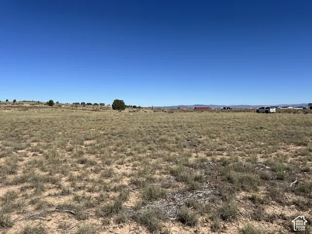 Expansive open land with natural ground cover and distant structures
