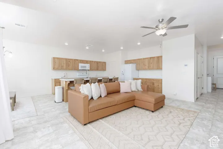 Recessed lighting throughout the ceiling