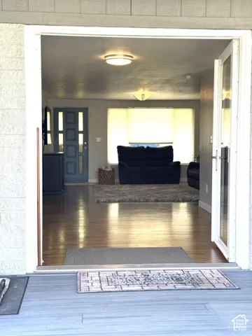 Bright interior with a wood-finish floor