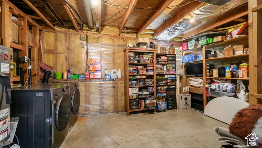 Utility space with concrete flooring