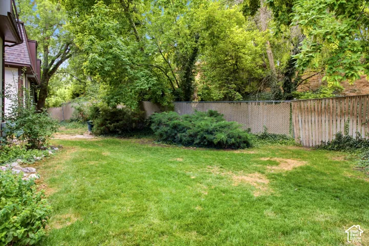 Yard on the side of the unit.