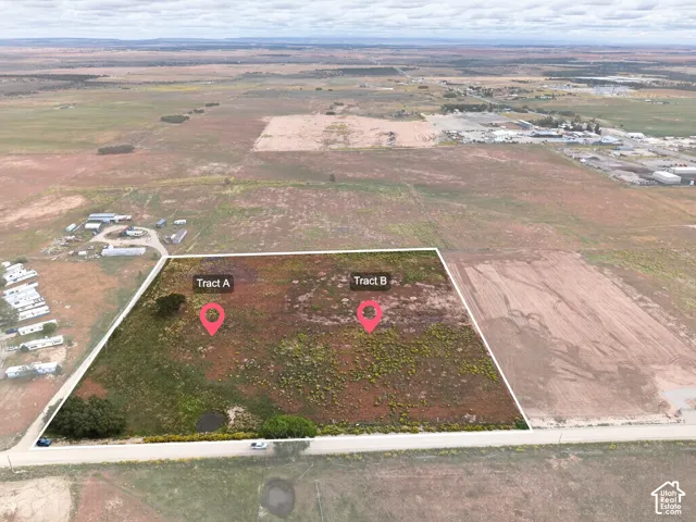 Expansive land parcel with defined boundaries, featuring a natural pond and established trees