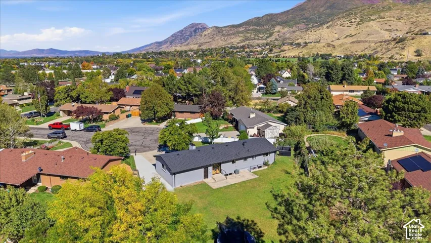 Expansive residential area with mountain backdrop