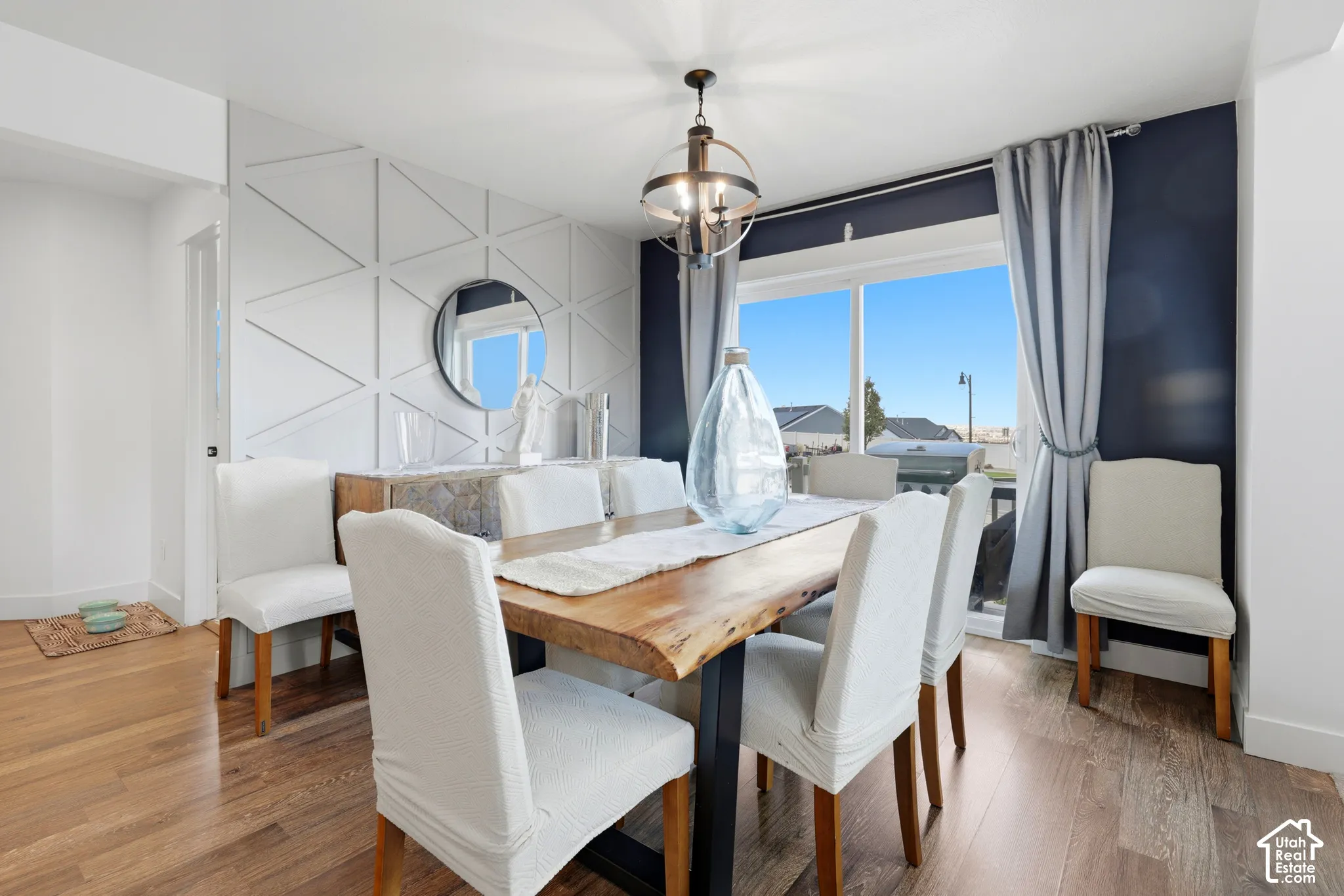 Wood-finish flooring throughout