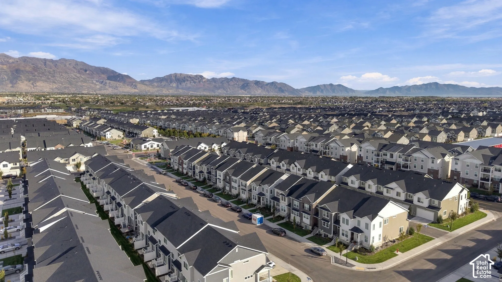 Mountain backdrop and extensive residential development