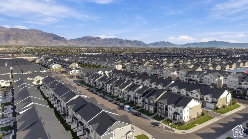 Mountain backdrop and extensive residential development
