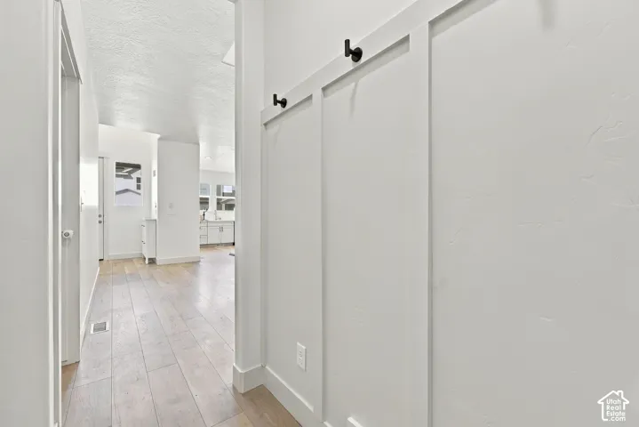 Modern wall paneling with matte black hardware