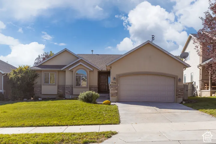 Stucco exterior with stone accents
