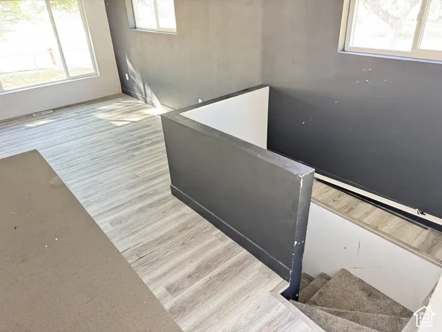 Wood-finish flooring throughout the main level