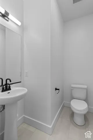 Half bath on the first floor
