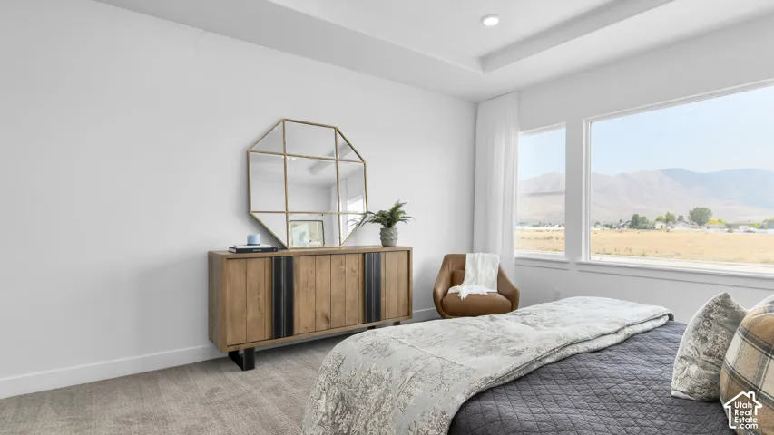 Tray ceiling with recessed lighting
