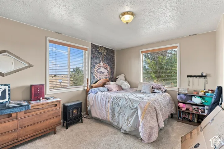 Dual windows featuring horizontal blinds