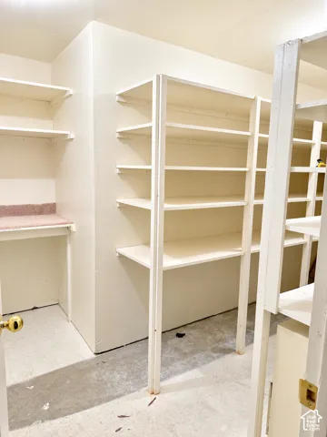 Built-in shelving units with ample storage capacity
