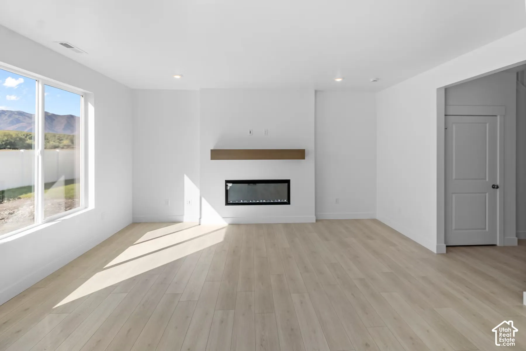 large great room and electric fireplace