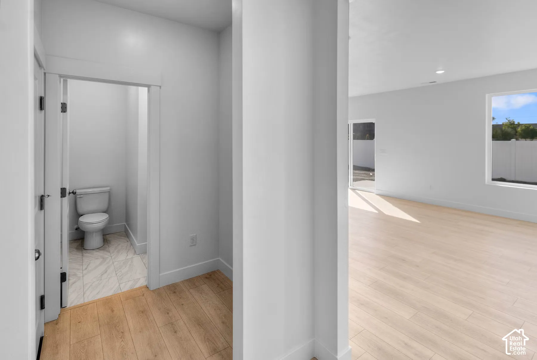mudroom and half bath off of garage entrance